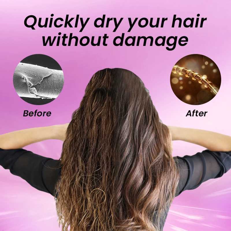 VoluVibe Professional Ionic Hair Dryer Powerful Fast Drying Low Noise Blow Dryer with 2 Concentrator Nozzle 1 Diffuser AttachmeXJ251022