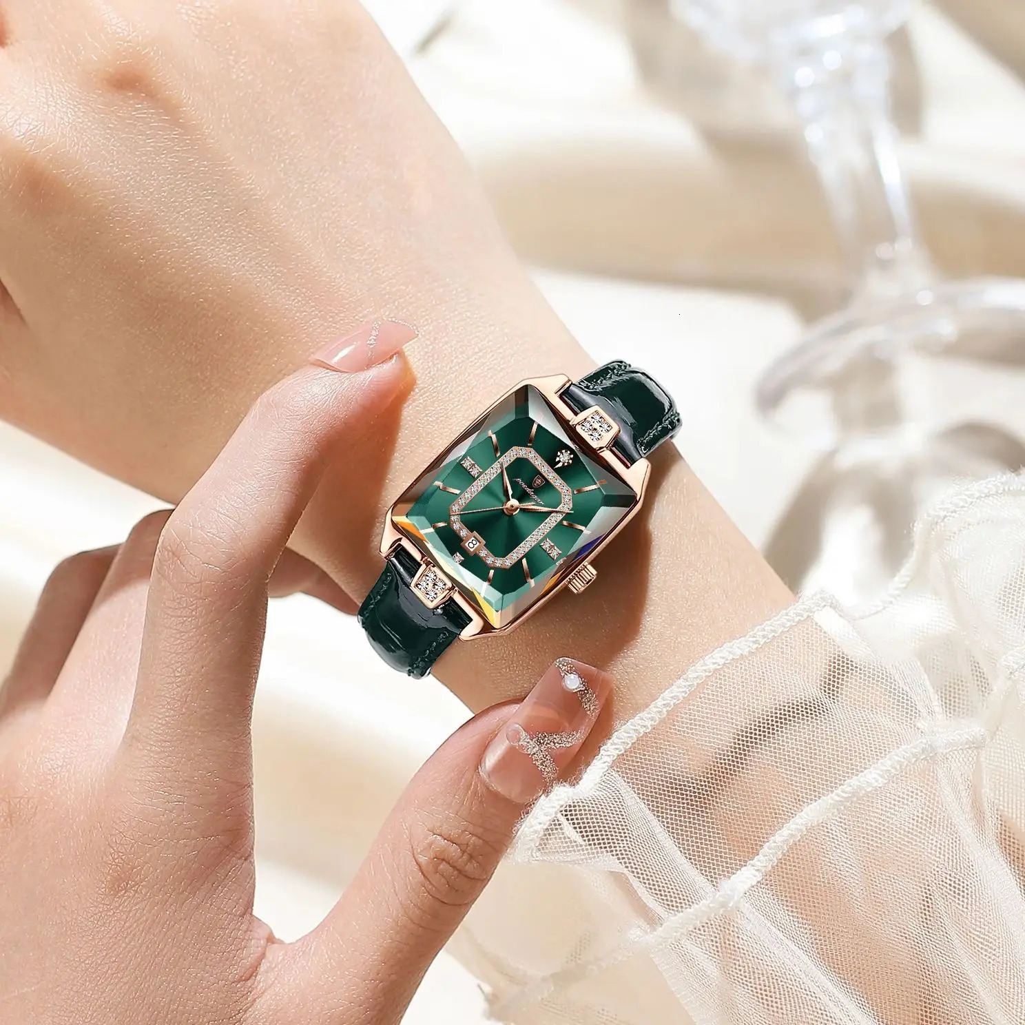 POEDAGAR Rectangle Womens Watches Waterproof Date Leather Woman Watch Elegant Fashion Quartz Women Wristwatch Reloj Gift 251027