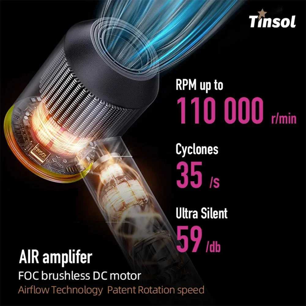 Professional Hair Dryer High Speed Negative Ion 110000rpm Hair Dryer 1500W Professional Hair Care with LED Temperature DisplayXJ251022