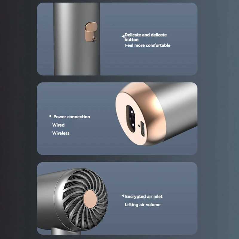 Portable Wireless Hair Dryer Plug In And Charging 2 In Line 1 With Usb Charging Cold Hot Wind Wireless Hair Dryer C EU PlugXJ251022