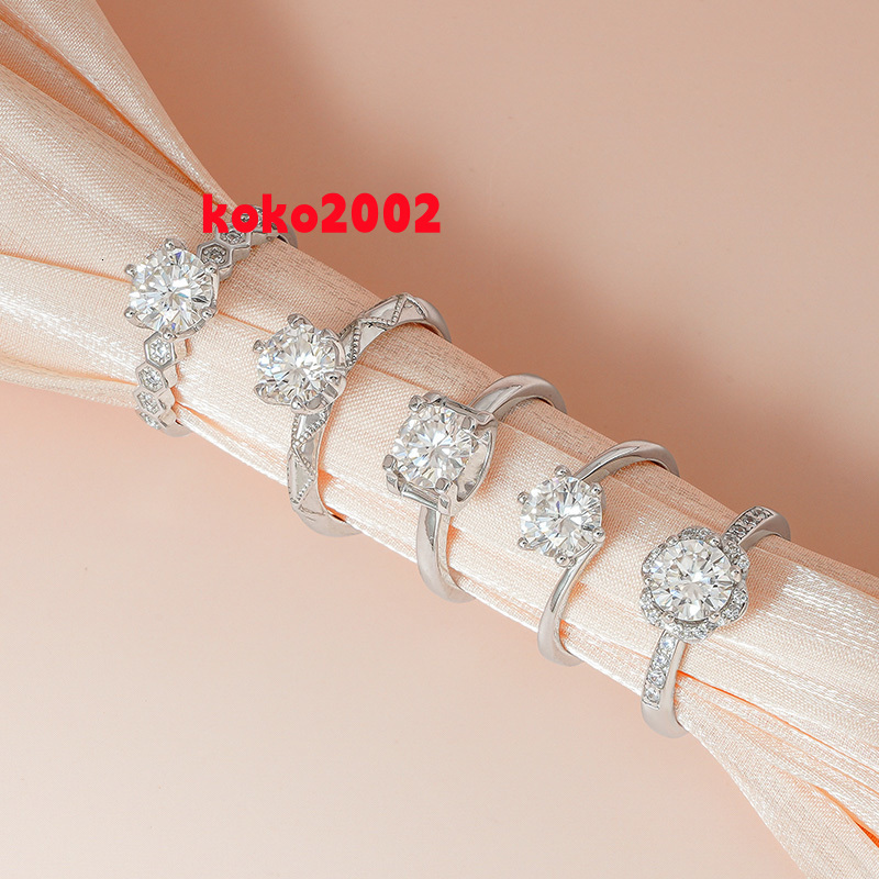 Moissanite Engagement Wedding Ring 925 Sterling Silver Classics Women Moissanite Ring Wedding Fine Jewelry Rings