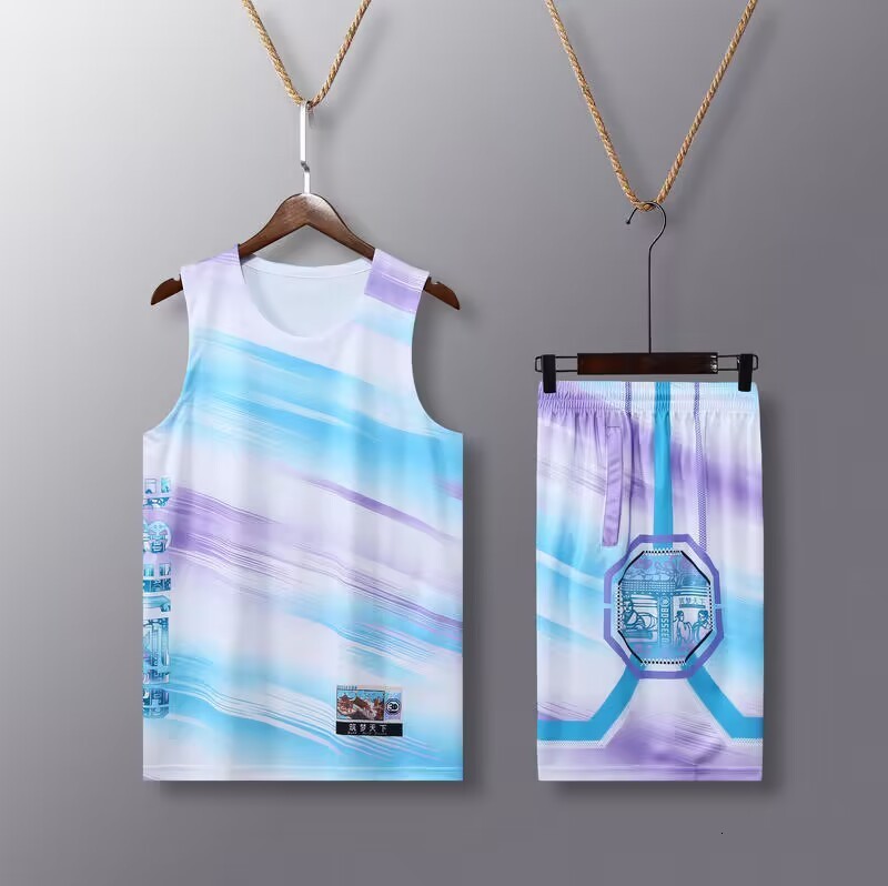 Mens set Sports and leisure Custom Fans Basketball Jerseys game team Short sleeve uniform training Vest and shorts kit 240527