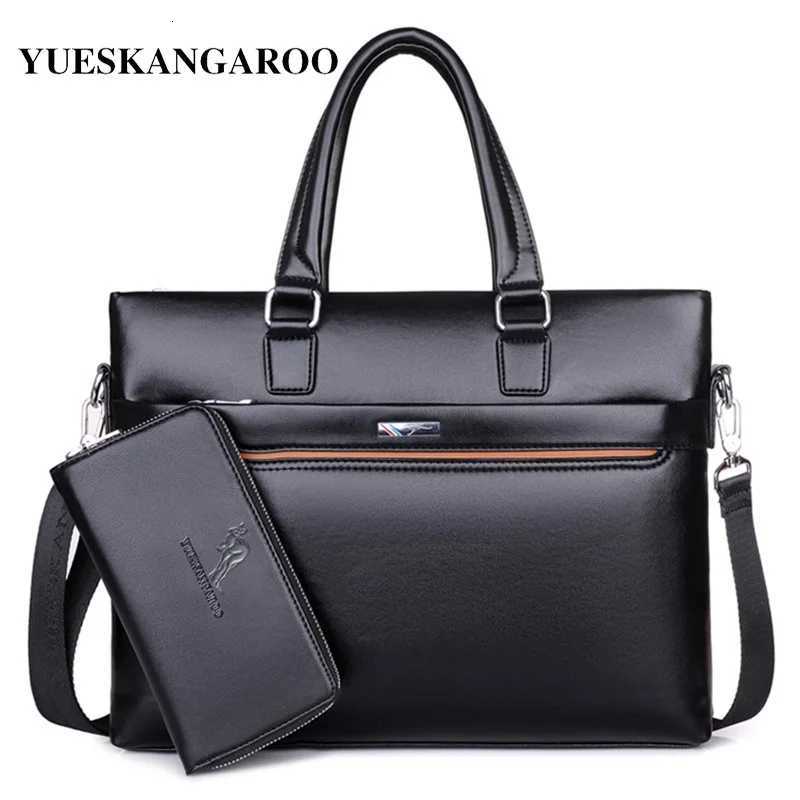 KANGAROO Luxury Brand Business Laptop Handbags Messenger Bags Men Leather Briefcase Male Travel Bags Men Shoulder Bag W251022