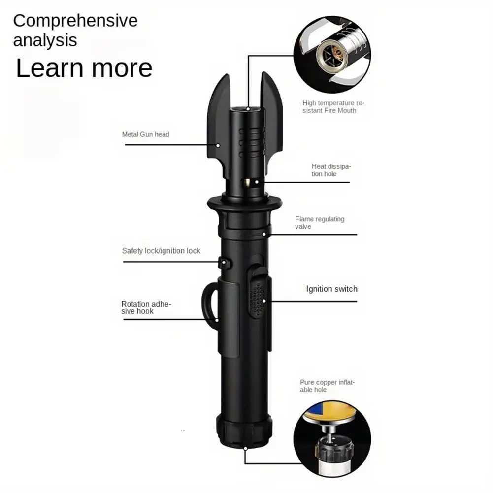 Torch Lighter with Adjustables JetFlame Refillable Butane Windproof High Heat for BBQ Soldering DIY Camping C251022