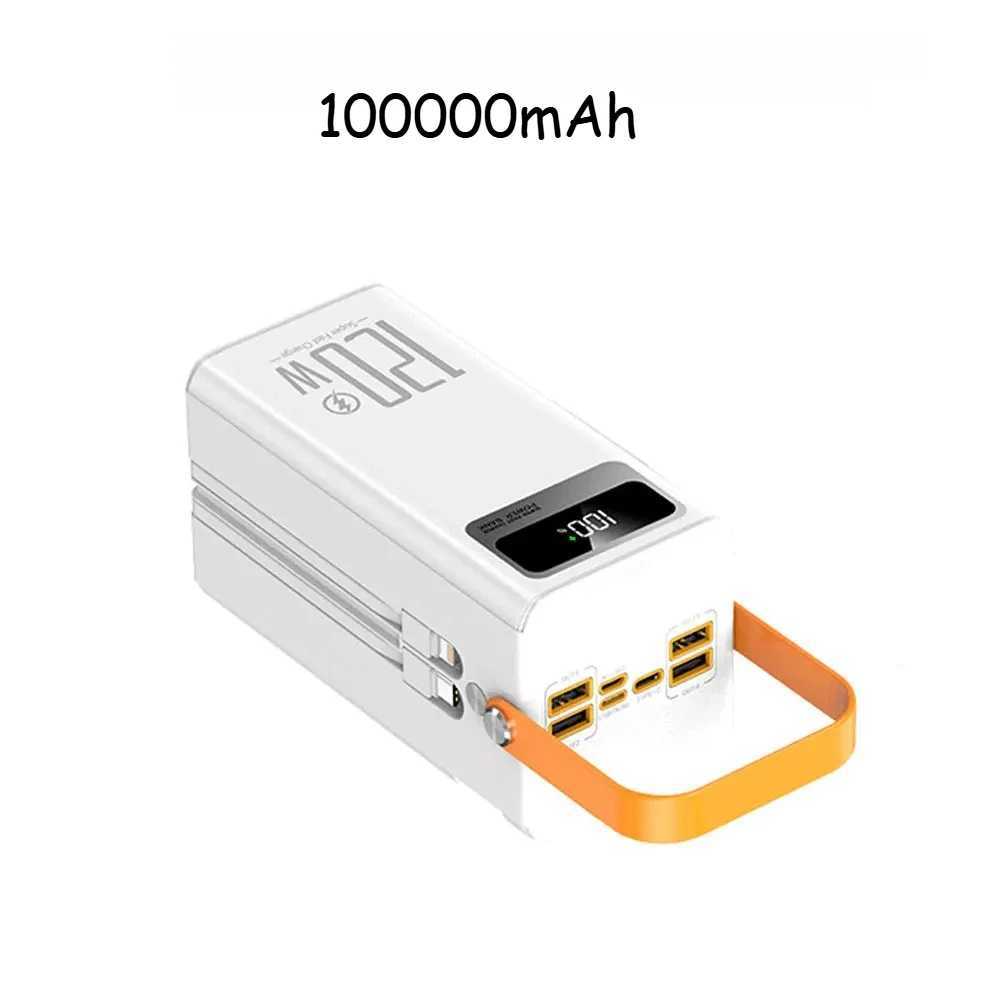100000mAh Large Capacity Power Bank 225W Fast Charging with Cable Powerful External Battery for IPhone J251114