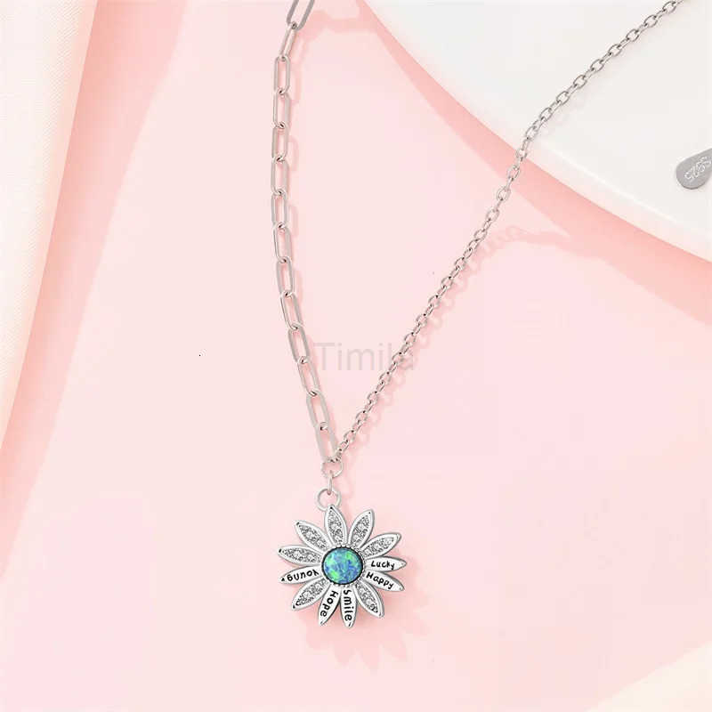 Sunflower Necklace 925 Sterling Silver Classic Simple Adjustable Necklace for Women Girl Fashion Jewelry Gifts U251022