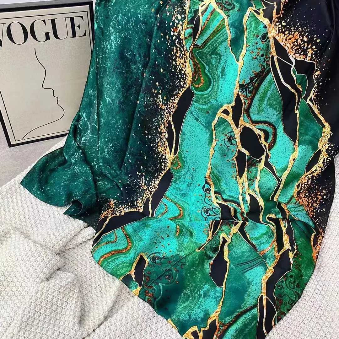 Spring Scarf Womens Luxury Design Polyester Material Smooth Scarf Soft Shawl BeachY251022