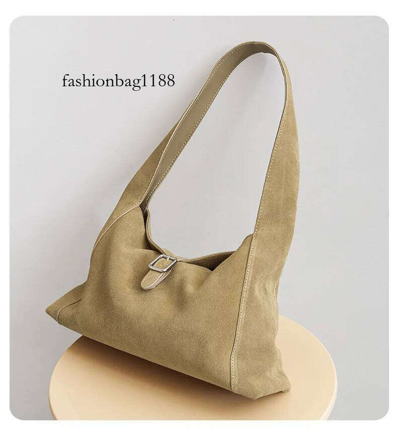 Genuine Grade Suede Leather Women's Tote Designer Brand Cowhide Ladies Shoulder Underarm Bag Small Handbag