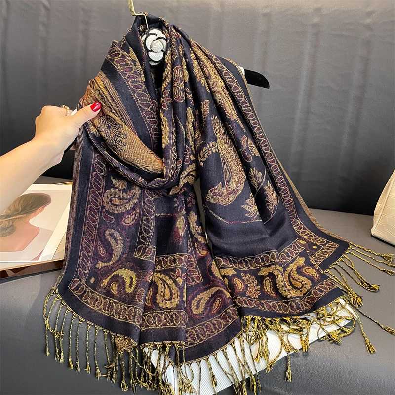 Luxury Brand Autumn Cashmere Shawl Lady Wrap Warm Winter Scarves Design Print Female Foulard Cotton Stoles Scarf 2023 J251118