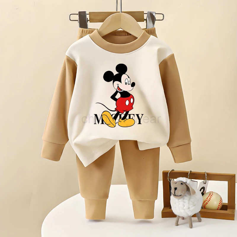 Disney Autumn Long Sleeve Pajamas Sets for Boys Casual Home Clothes Suit Children Dralon Farbic Kids Bottom Clothes Sleepwear H251022
