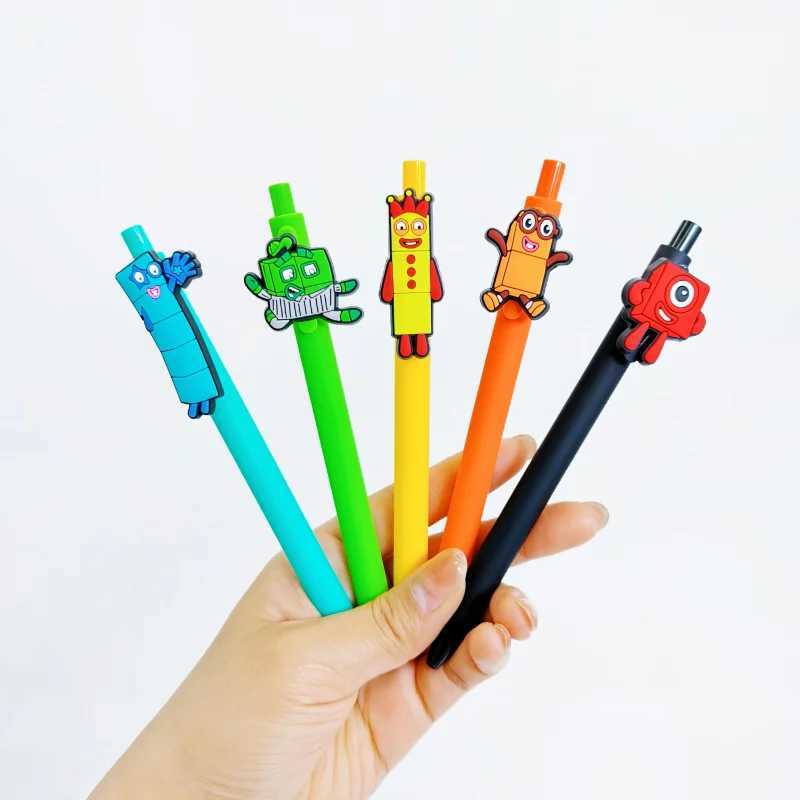 61218 Building BlockShaped Pen Cute Number Building Block Ballpoint Pen Black Ink Fun writing tool with playful design J251022