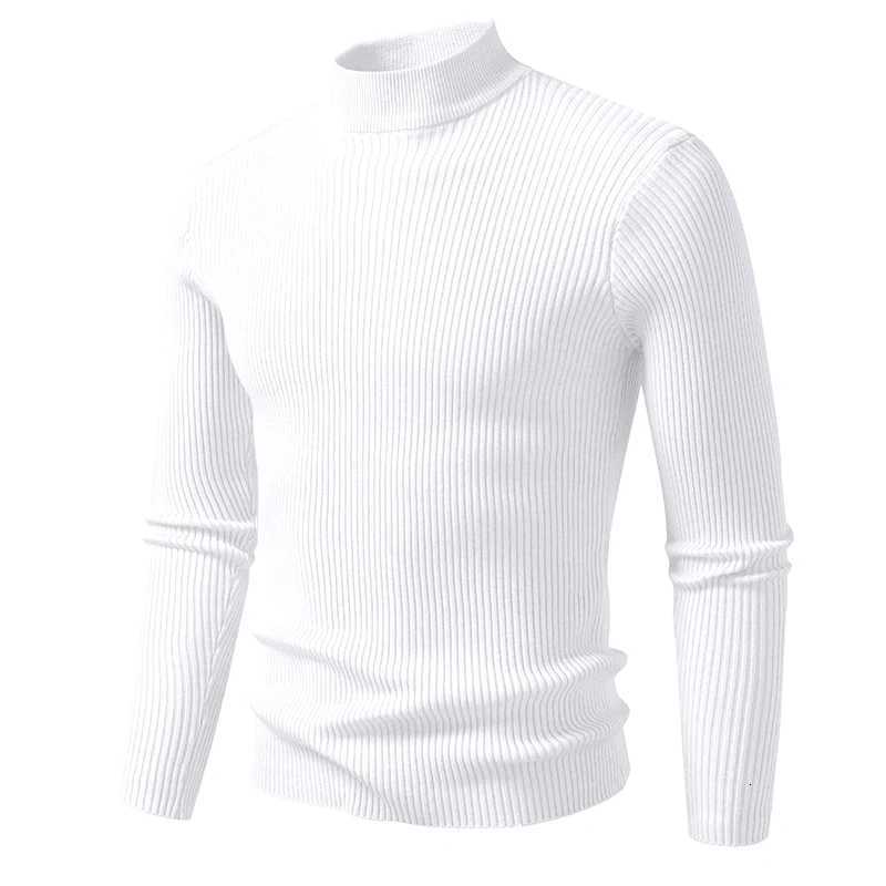 Mens Mock Neck Pullover Sweater High Neck Turtleneck Long Sleeve Sweaters for Men Winter Warm Outwear Stripes Casual CoatsXJ251022