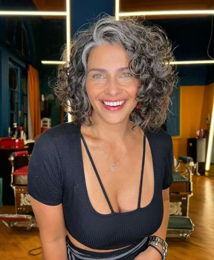 Integelince Short Bob Salt And Peppe Glueless 13x1 T side part Frontal hd Lace Wig Natural Wave Gray Brazilian Human Hair Lace Wig