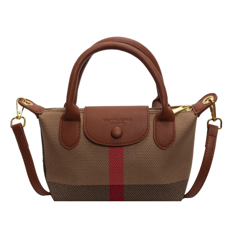 Designer bag free shipping 2025 new fashionable mini leisure Hobos bag retro check plaid tartan trendy cross body Bag white pink black brown