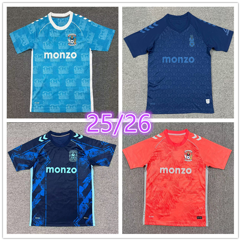25 26 Coventry City Soccer Jerseys GODDEN O'HARE WRIGHT 2025 2026 Home blue SHEAF SAKAMOTO MCFADZEAN BIDWELL Tops Camiseta De Uniforms