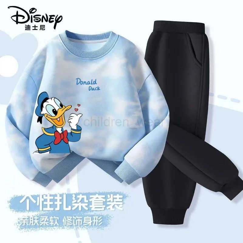Disney Autumn Baby Girls Boys Clothes Set Children Minnie Printing Sweatshirt Top and Pants Bottom 2Pieces Suit Cotton Tracksuit H251022