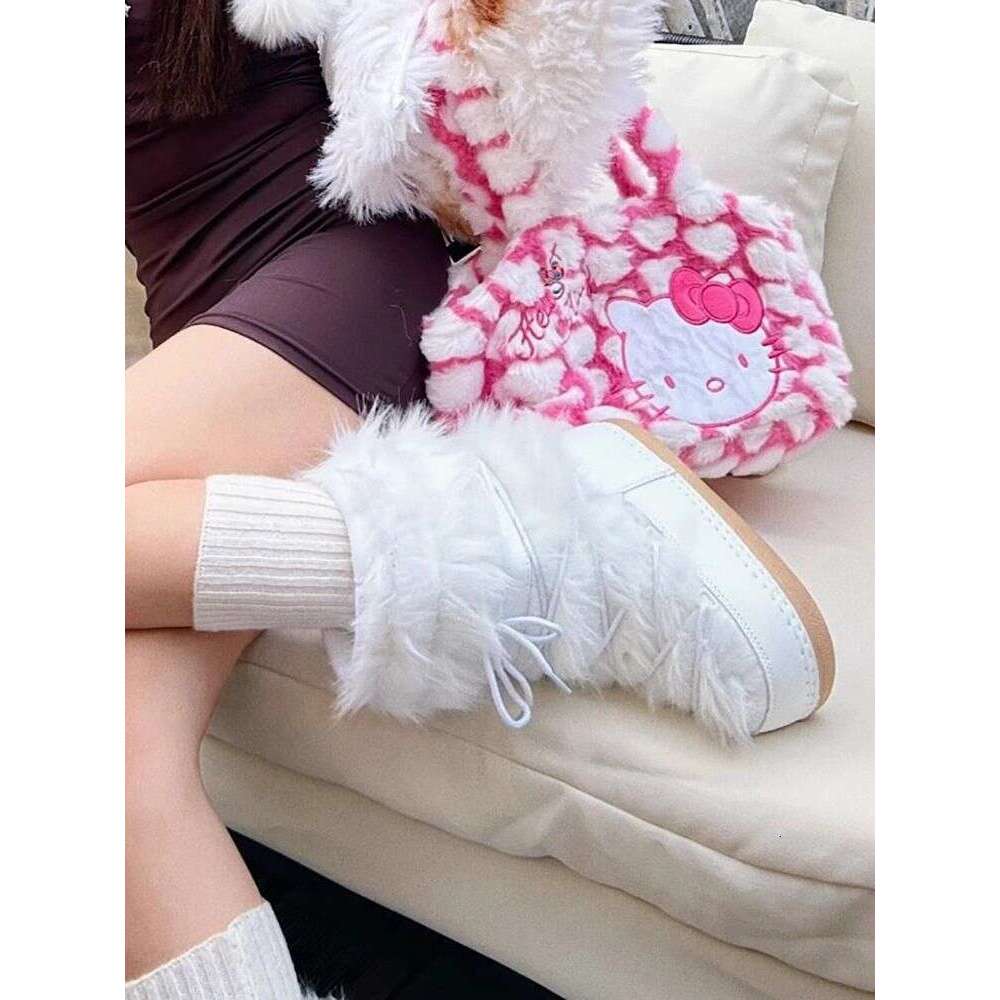 Hot Girl White Snow Women Winter 2025 New Waterproof Fleece Lined Thickened Moon Ski Space Trendy Boots