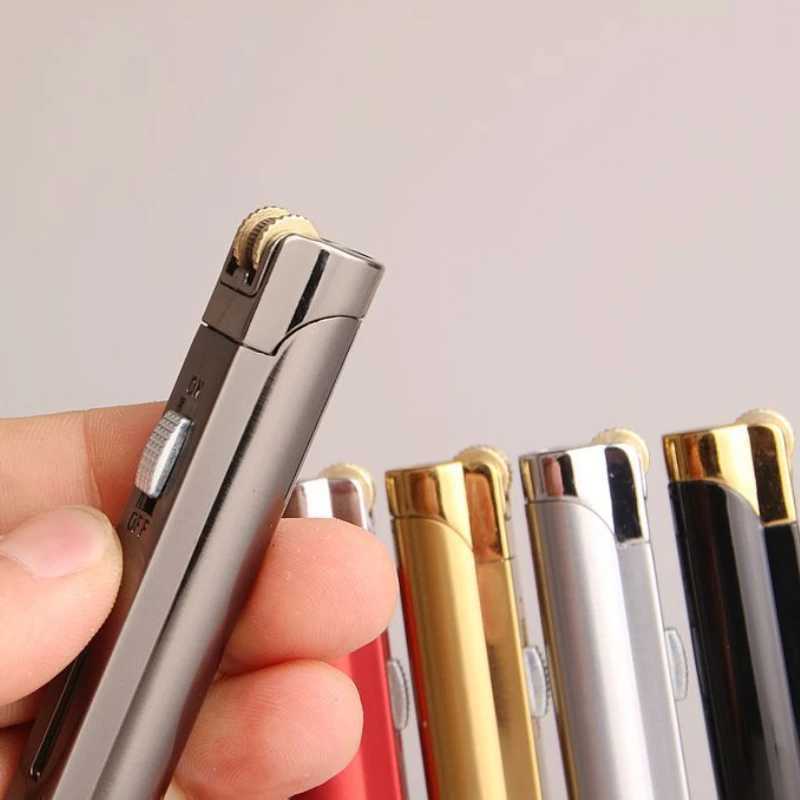 New Creative Turbo Jet Grinding Wheel Lighter Butane Flame Mini Metal Tool Suitable for Men Smoking Accessories with Flame Lock C251022