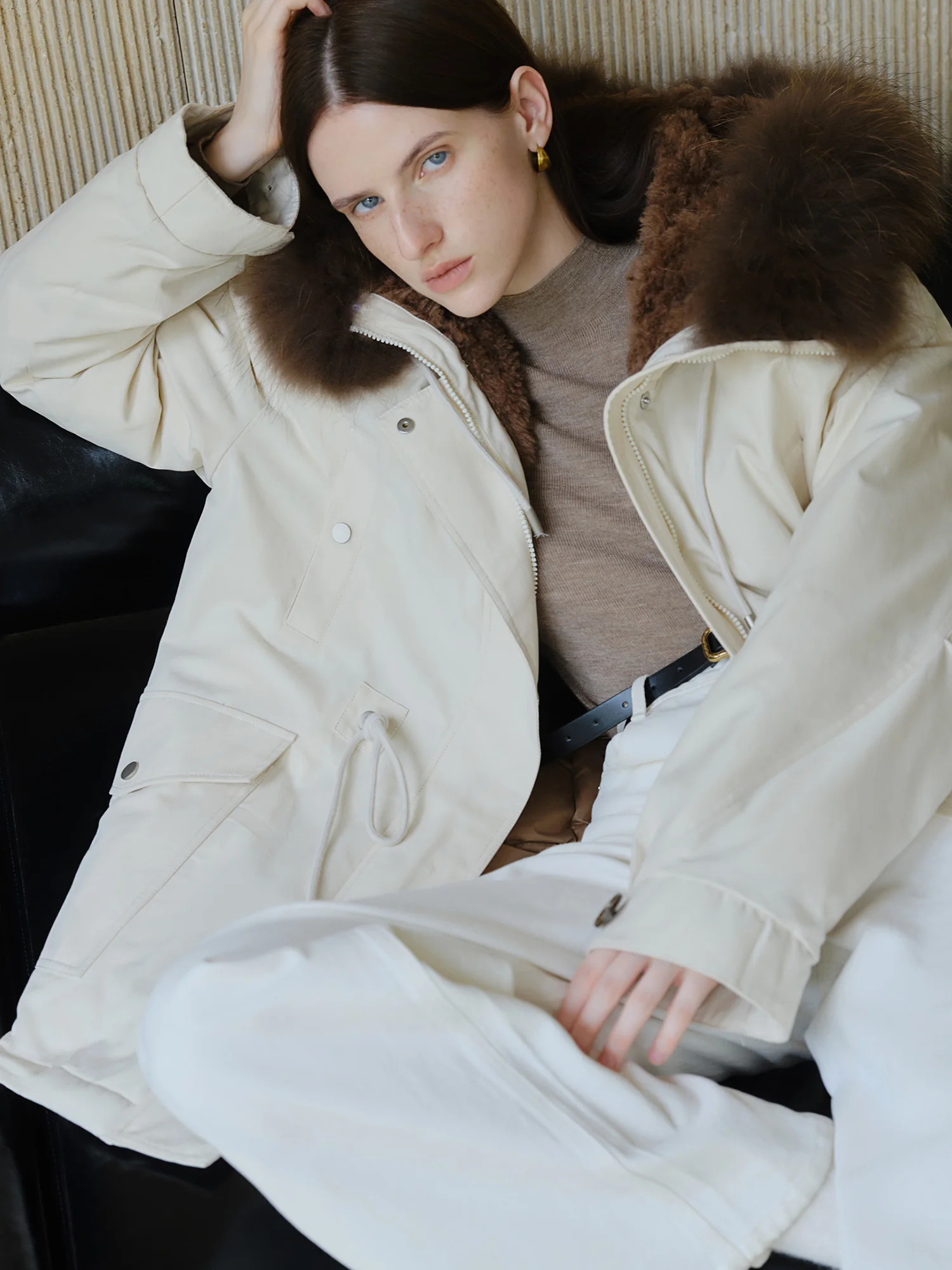 ZIQIAO CraftWool LightWarm SelfCrafted Hooded FurLined Collar Parka for Women Winter Arrival Thick Insulated Down Coat 251021