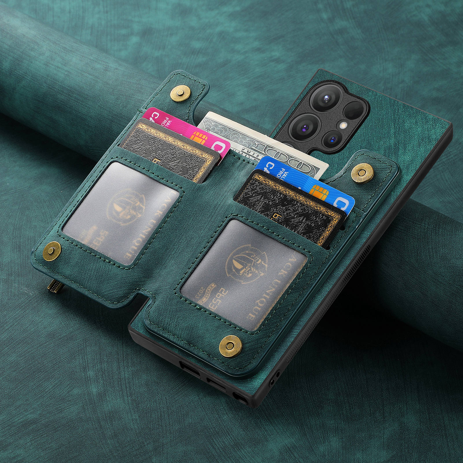 Full Leather Case with Zipper Card Slot for Galaxy A17 A56 S25 Ultra S24 S23 S22 S21 FE A55 A35 A73 A53 Note 20 Protection