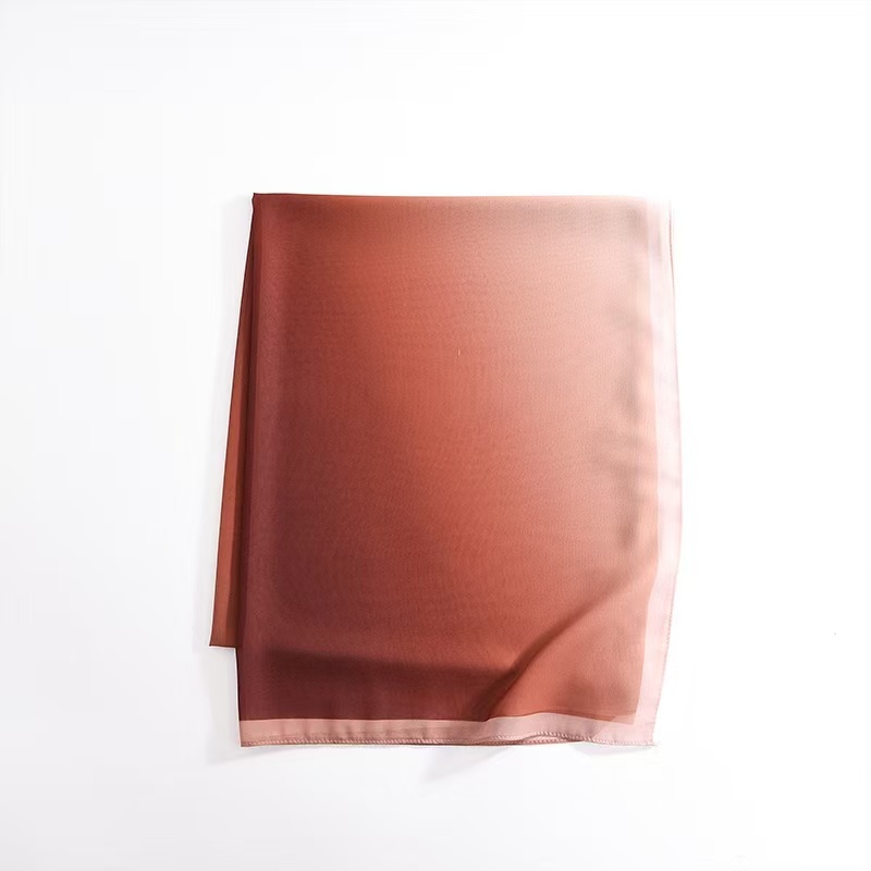 T2114 new pure color gradient color silk scarf long scarf ladies scarf spring and autumn thin scarf shawl
