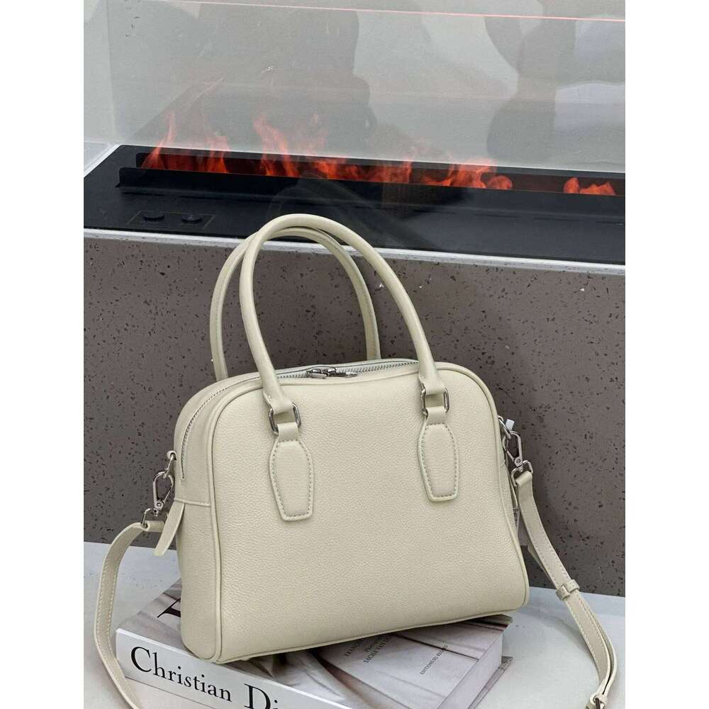 Bowling Shoulder handbag Designer Genuine Leather With Large Capacity Women Cowhide Retro Boston Travel Bag