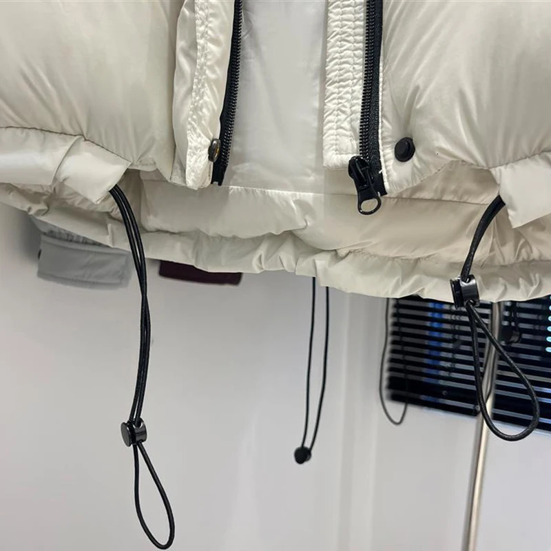 Winter Loose Short Hooded Parker Down Jacket Women White Duck Puff Warm Female Zipper Pocket Fluffy Thicken Outwears 251017