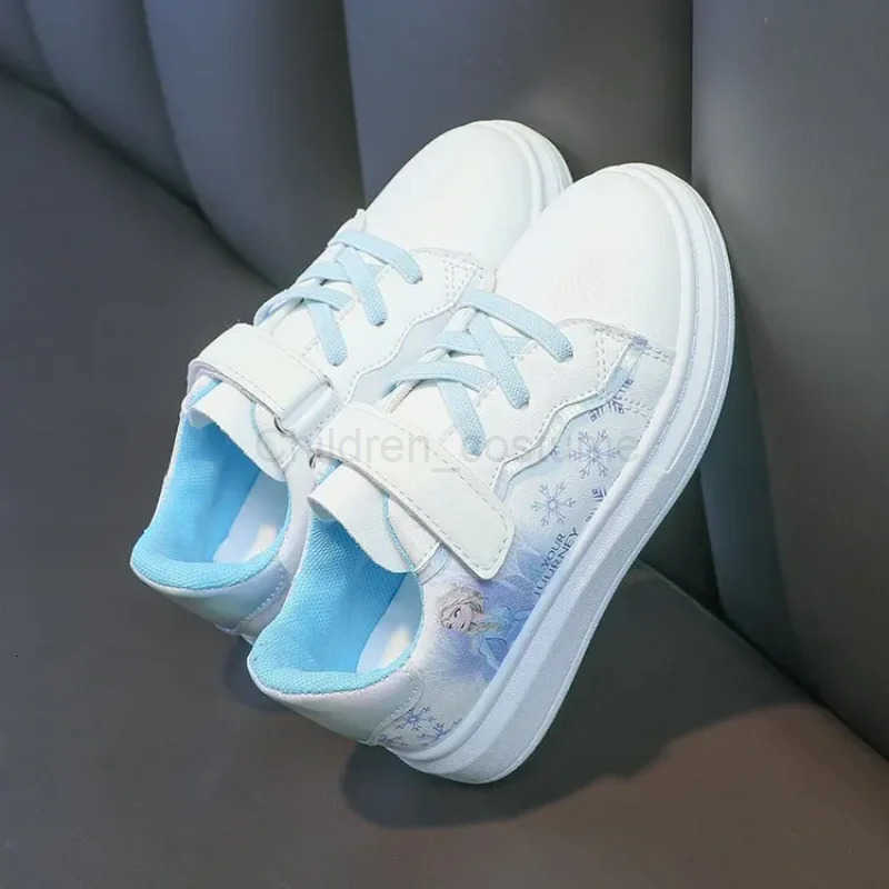 Disney Kids Girls Shoes 2024 New Children Sneakers Girls Elsa Frozen Princess Casual Sport Shoes Student Shoes Teen Shoes H251022