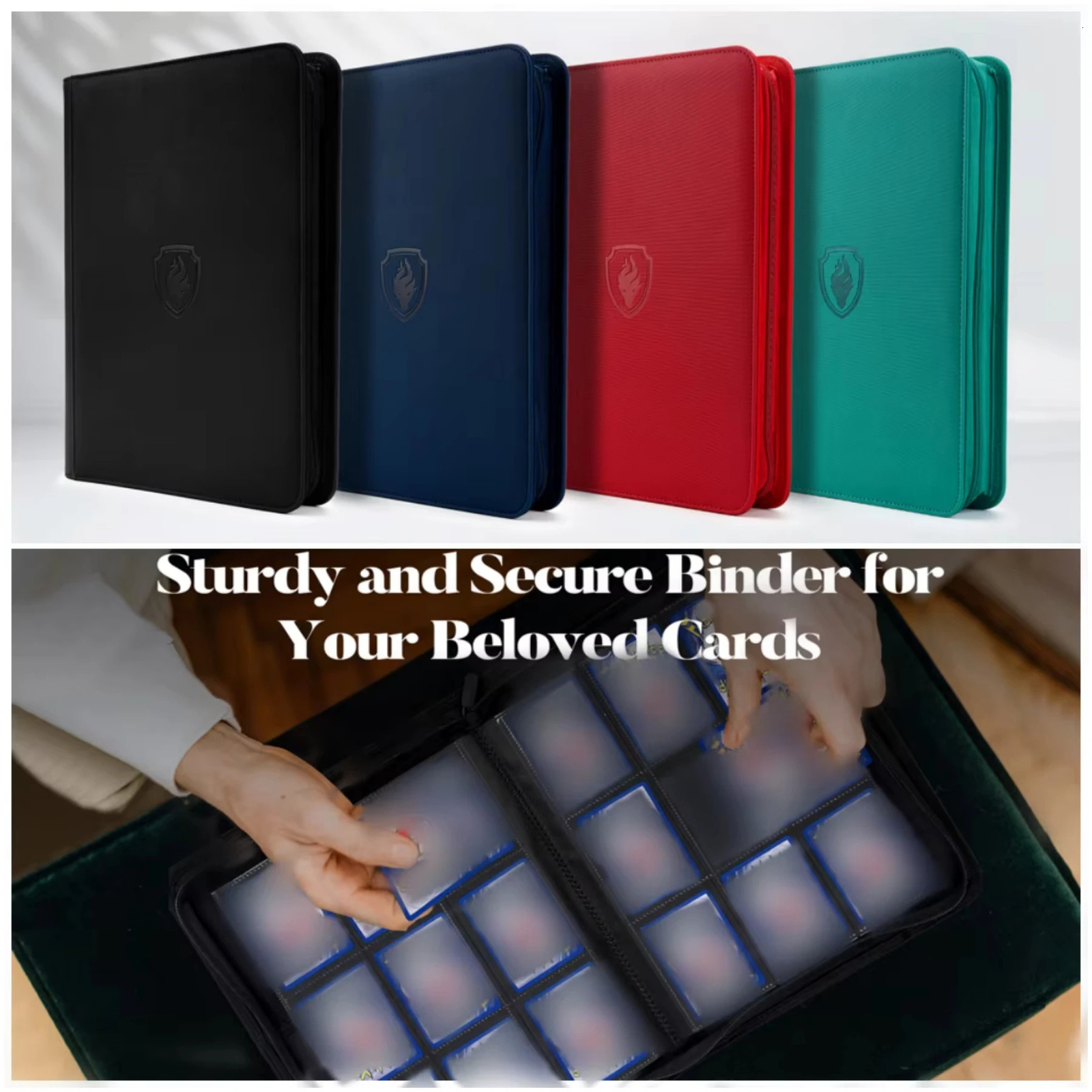 9 Pocket Zipper Card Binder 360 Trading Card Holder Book Premium PU Cover Zip Binder for Cards Durable Side Loading Card 251023ww