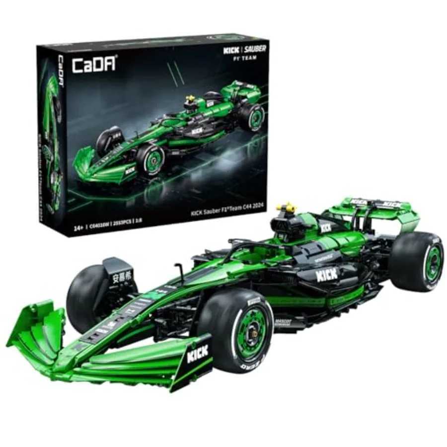 C64010W C44 Kick Sauber and Pirelli Licensed 18 Scale F1 Racing Car Building Blocks Set 2553 Piece Model Car Kit with DRS Syst J251022