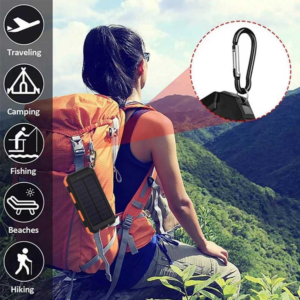 Solar Power Bank 80000mAh Portable Charging Poverbank External Battery Charger Strong Light LDE Light for All Smartphones J251114