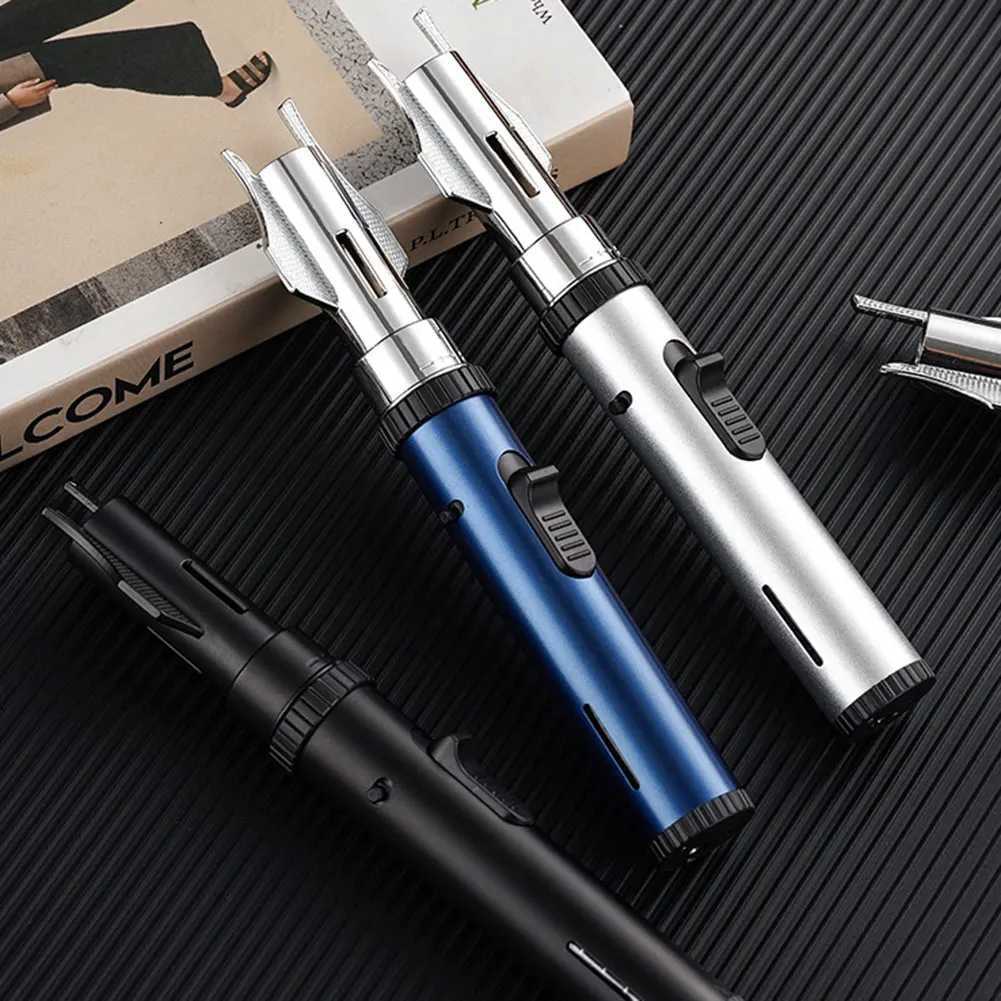 Windproof Butane Lighter JetTorches Lighter Adjustables Red Flames Inflatable Lighter for Outdoor BBQ C2510222