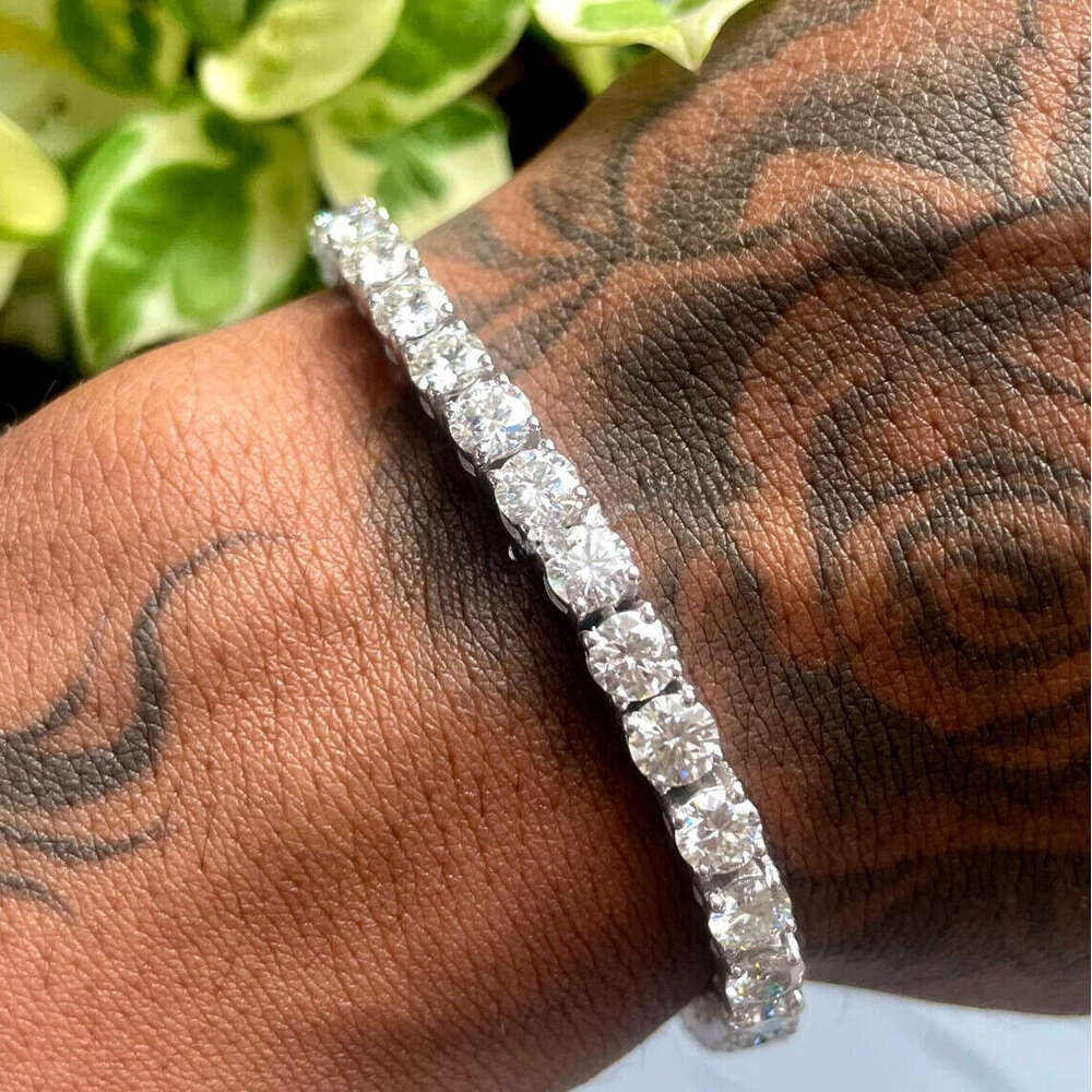 7.5 Inch 5mm Silicon Stone VVS Tennis Sterling Sier Hip Hop Jewelry Men and Women Charm Bracelet