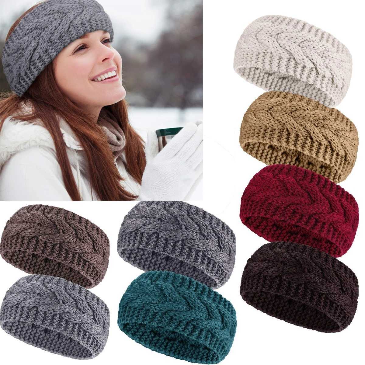 Winter Warm Knitted Headband for Women Girls Soild Color Elastic Head Turban Unisex Hairbands Headwear V251022