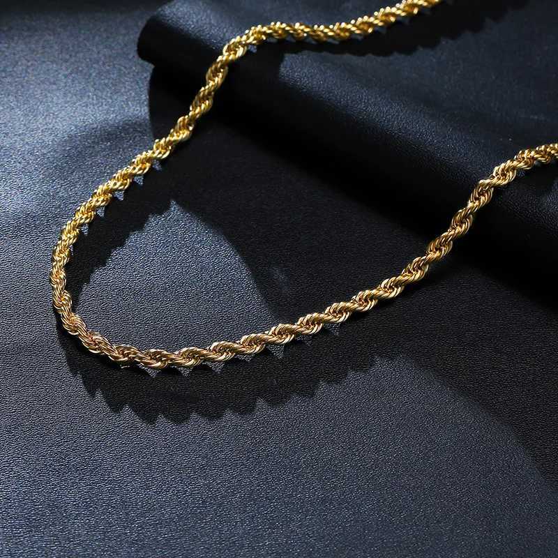 Vnox Dainty Gold Color Rope Chain Necklaces for Women MenChic Twisted Collar Waterproof Stainless Steel Link 2345mm Width V251022