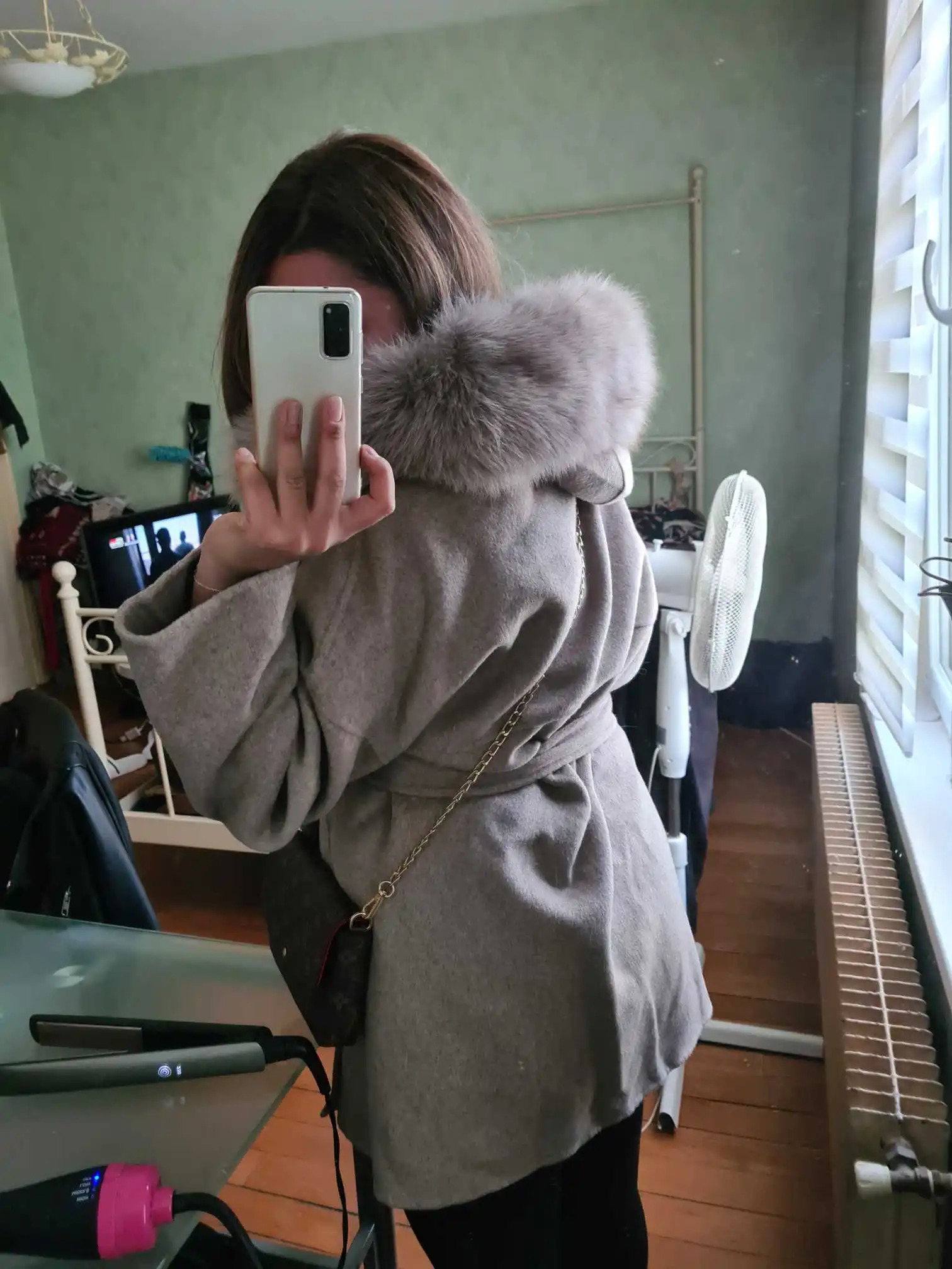 OFTBUY Oversize Loose Cashmere Wool Blends Real Fur Coat Winter Jacket Women Natural Fox Collar Hood Outerwear Belt 251021