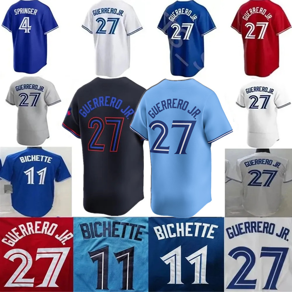 Custom S-4XL Bo Bichette Jersey Vladimir Guerrero Jr. 30 Kirk 4 Springer 8 Biggio Yamaguchi 6 Manoah Ryu Custom S-4XL Baseball jerseys