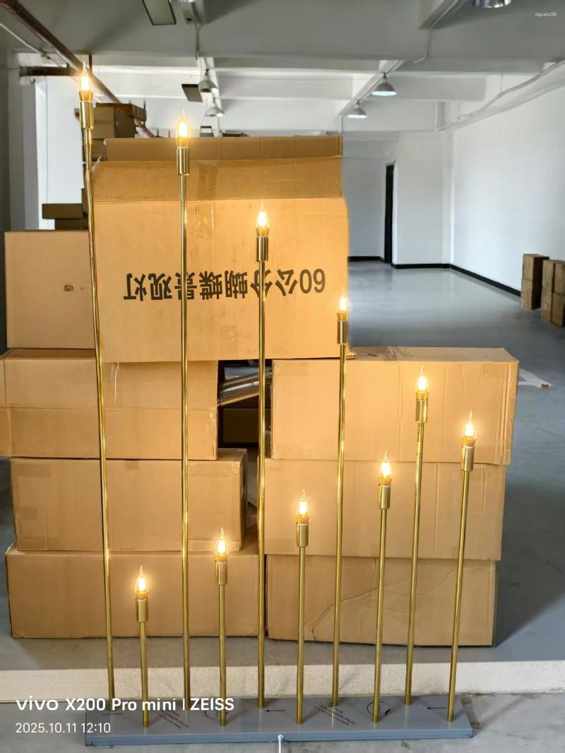 Candle Holders Metal Candelabra Electric Wedding Table Centerpiece Road Lead Candelabrum For Home Decor Electronic Candlestick XJ260305