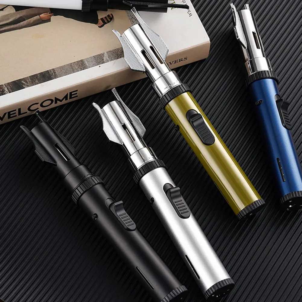 Windproof Butane Lighter JetTorches Lighter Adjustables Red Flames Inflatable Lighter for Outdoor BBQ C2510222