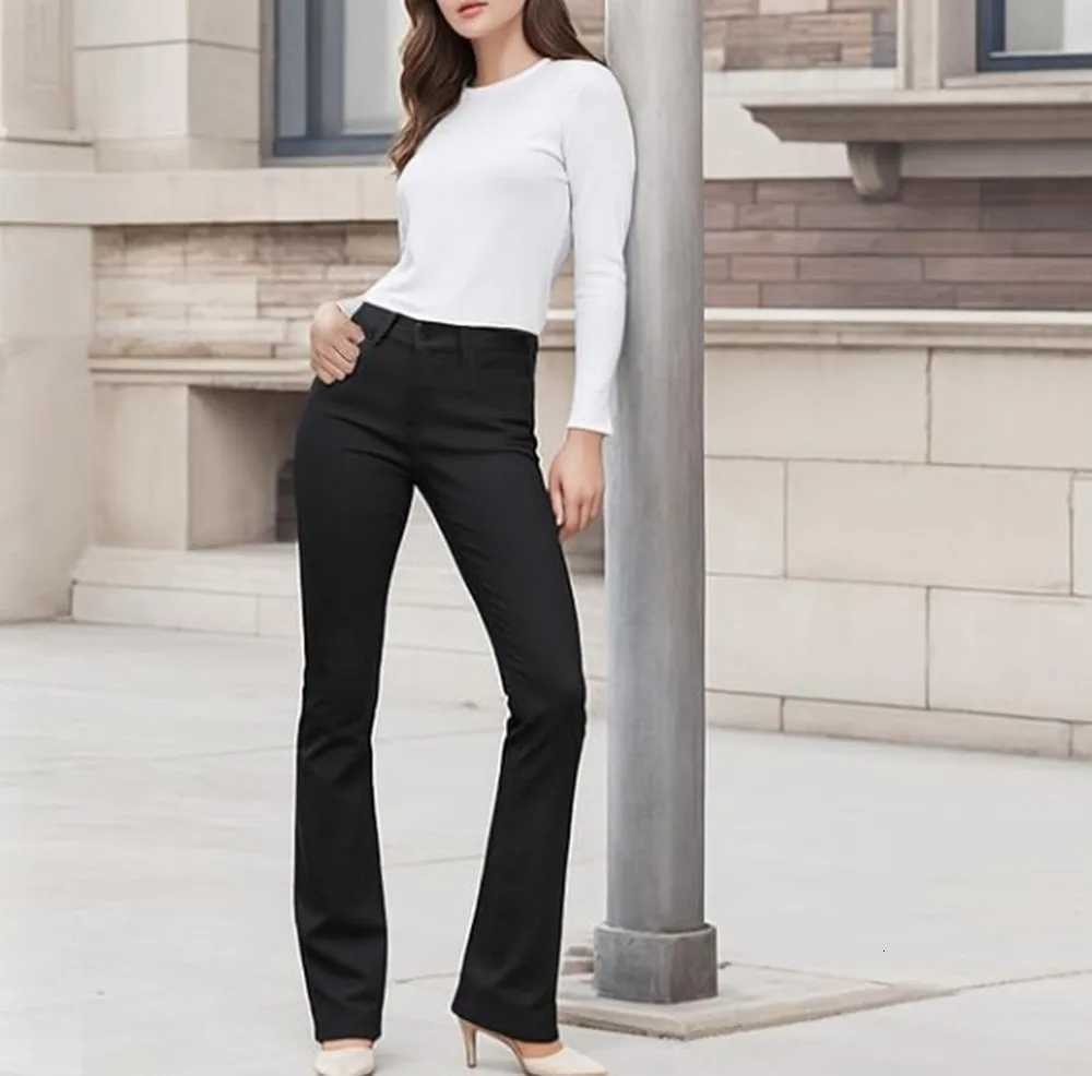 Women Flare Pants Dress With Pockets Stretch Pencil Bootcut Bell Bottom Trousers Flared Jeans Work CasualT251022