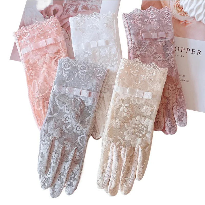Summer Driving Fashion Women Gloves Sunscreen Lace Gloves UV Protection Sexy Soft Full Finger Wedding Gloves Girls 251021