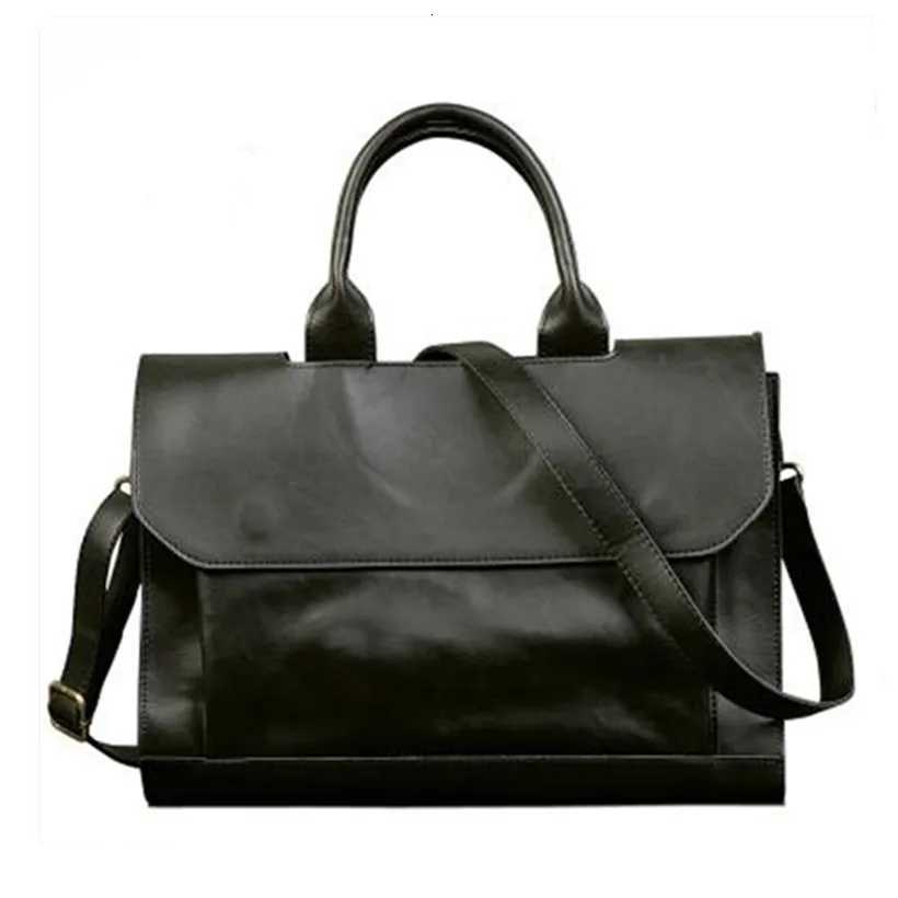 Business office Briefcase mens Handbag Brand Leather Tote male Solid Computer Laptop bag Vintage man Messenger Bag Leisure 2021 W251022