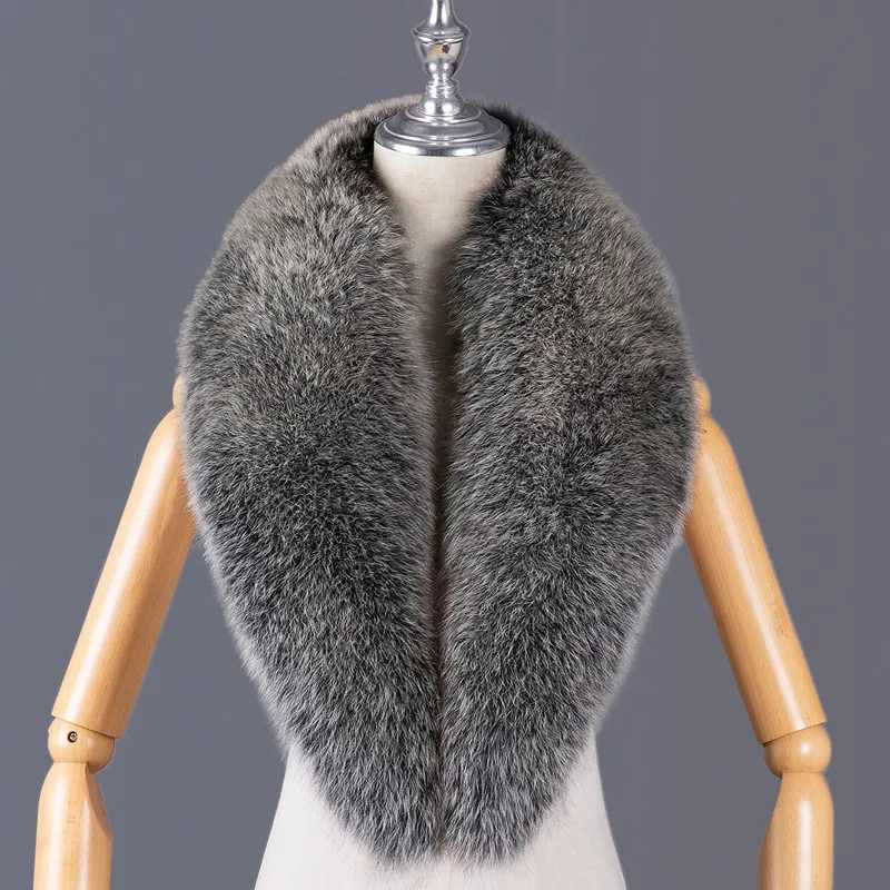 Natural Fur Collar Real Fur Scarf for Women Winter Neck Warmer Luxury Large Fluffy ShAWl Thick Warm Soft Real Fur AccESSory J251129