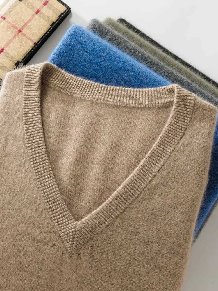 Basic Autumn Winter Men Sweater Classic 100 Cashmere Knitwear Smart Casual Pullover Solid Long Sleeve Clothing Tops Man JumperXJ251022