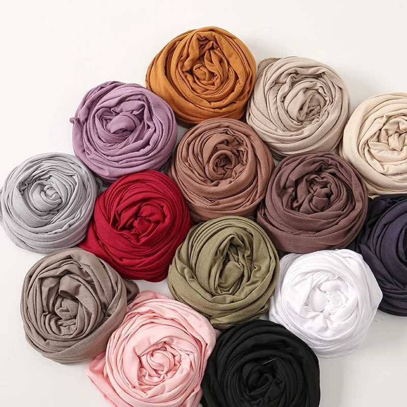Hot Sale Modal Jersey Hijab Triangle Scarf Woman Muslim Hijab Shawls Ladies Soft Wraps Solid Color Islamic Headband Turban J251118