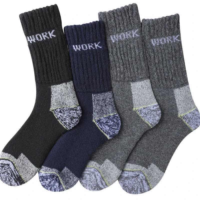 3Pairs Thicken Winter Socks for Men Thermal Soft Work Mid Calf Socks Warm Comfortable Home Socks Sports W251022