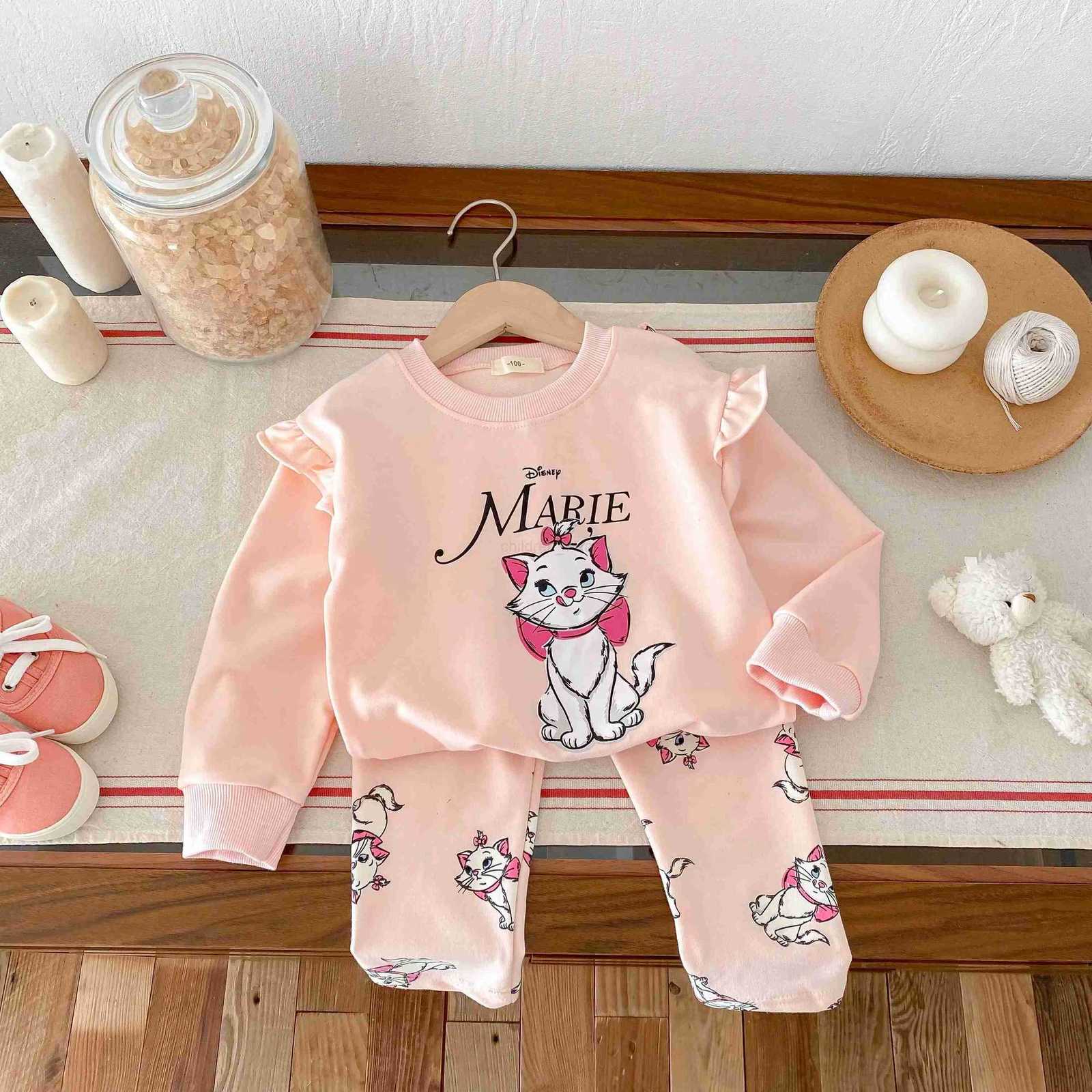 Disney Popular Design 06 Age Girl Clothing Long Sleeve Sweatshirt Set Crewneck Cartoon Cute Toddler Tracksuits Minnie Outfits H251022