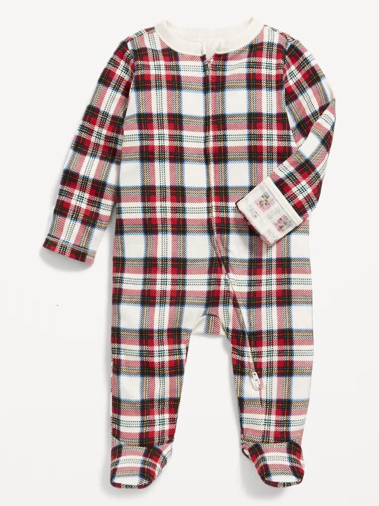 Christmas Matching Pajamas Set Plaid Print Adults Kids Turndown Collar Button ShirtTrousers 2Pcs Suit Baby Romper Family Look 251021