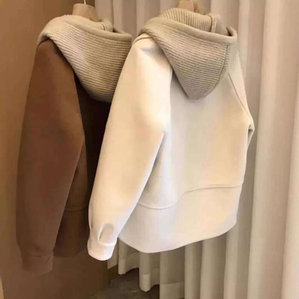 Women's Knitted Woolen Vintage Loose Fit Hat Design Thick Korean Style Autumn Winter Outerwear Fashionable Casual Coat