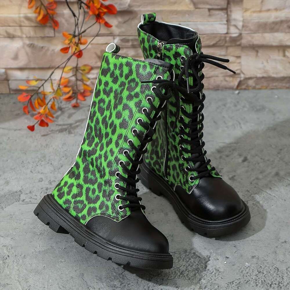 Girls' Winter Warm Mid-Calf With Zipper Lace Closure PU Upper, Rubber Sole & Soft Snow Boots For, Playdates, Parties All-Terrain Traction To - Du